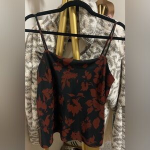 Abercrombie & Fitch Black and Brown Floral Camisole